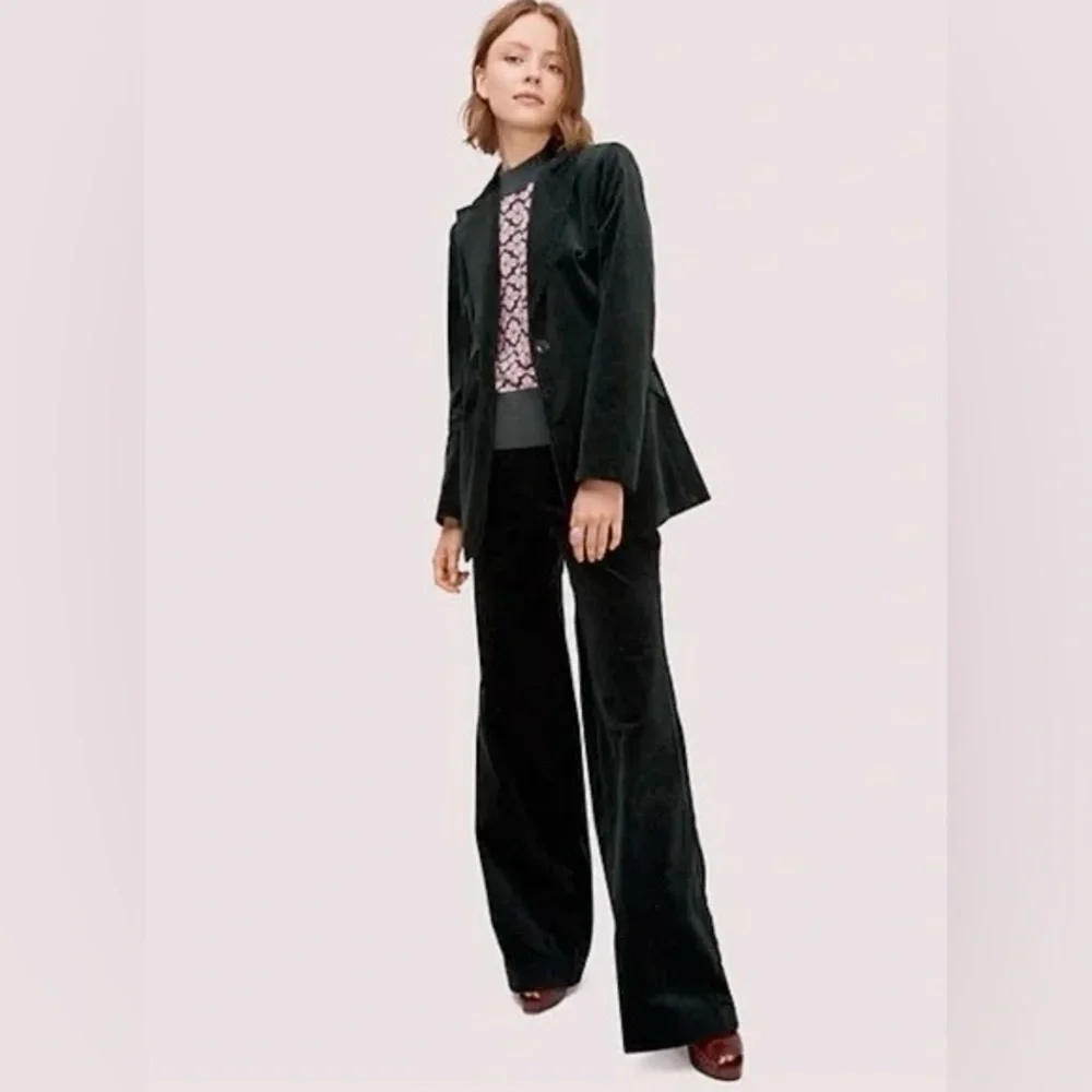 Kate Spade Modern Cord Flare Pant Deep‎ Spruce Green 6